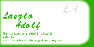 laszlo adolf business card